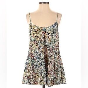 Anthropologie Maple Blue Pattern Sleeveless Camisole Top Relaxed Tiered Tunic XS